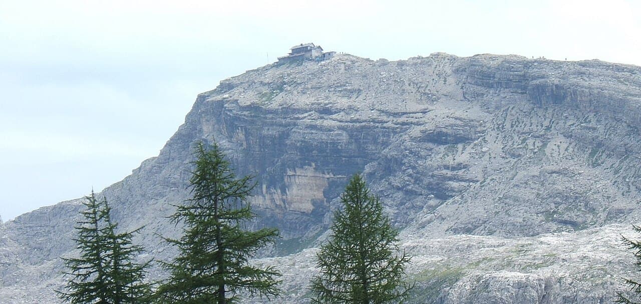 Rifugio Nuvolau on the Alta Via 1 in the Dolomites