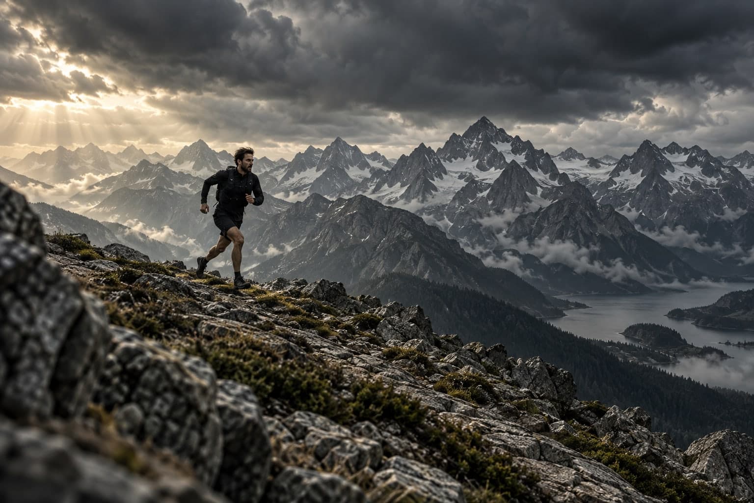 Mountain trail landscape